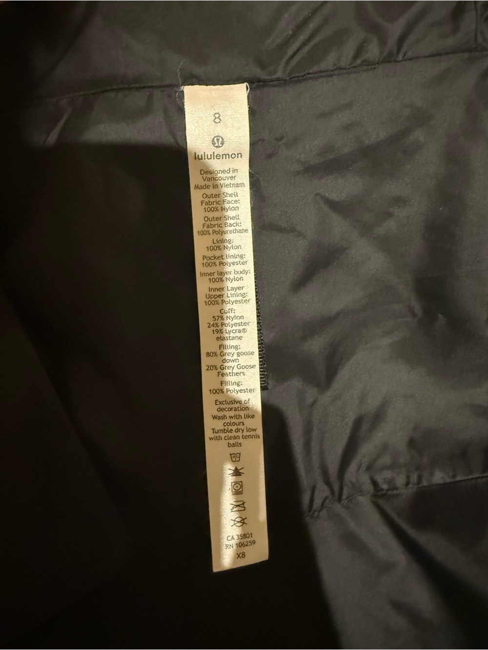 Lululemon 2-in-1 Black Rain Shell and Puffer Insert Jacket - Picture 6 of 6